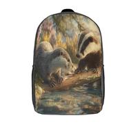 kaiyun Gray Lontra And Brown Badger Per La Scuola E Da Viaggio Per Bambini Zaino,Sacchetti Di Scuola Con Stampa 3D Motivo 17inch