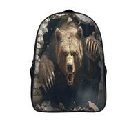 kaiyun Grizzly Borsa Da Scuola Rompere il muro Zaino Unisex Bambini,Nero 16 inch