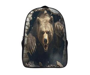 kaiyun Grizzly Borsa Da Scuola Rompere il muro Zaino Unisex Bambini,Nero 16 inch