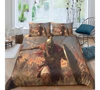 kaiyun Guerriero greco con armatura di bronzo ed elmo featherto Biancheria Da Letto Con Copripiumino, 3D Stampa, Con Federe Parure Microfibra,per Ragazzo, Ragazza King（220x240cm）