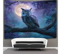 kaiyun Gufo notturno appollaiato Arazzo Fantasy Scena forestale Arazzi Biancheria Da Letto Copriletto Dormitorio Camera Da Letto Decorazione Da Parete 180cmx230cm