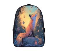 kaiyun Happy Fox Zaino Per Ragazzi Adolescenti Magia Forestaa Autoteella Scuola Casual Borse Studenti Della Zainetto Scolastico Backpack 16 inch