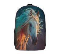 kaiyun Horse with Lungo Mane Flying in The Wind Zaino Bambini Grande Capacità Zainetto Borsa Da Scuola Per Unisex Adolescenti Alunno Casual Scuola Borsa 17inch