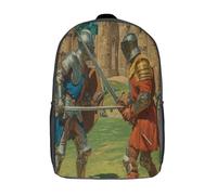 kaiyun I cavalieri sguainarono le spade e si misero uno di fronte all'altro Zaino Per Ragazzi Adolescenti Cartella Scuola Casual Borse Studenti Della Zainetto Scolastico Backpack 17inch