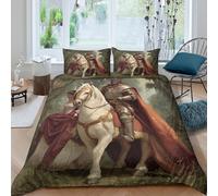 kaiyun Il bel cavaliere e la sua splendida regina Copripiumino 3D Stampa, Biancheria Da Letto Microfibra,stampato Con Federe Per Ragazzo, Ragazza Super King（260x220cm）