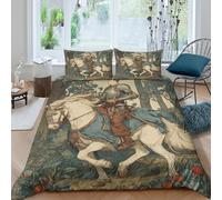 kaiyun Il Cavaliere del Pentagramma Copripiumino 3D Stampa, Biancheria Da Letto Microfibra,stampato Con Federe Per Ragazzo, Ragazza Single（135x200cm）