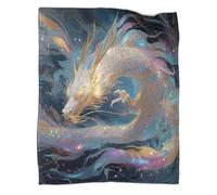 kaiyun Il drago era intessuto di oro, blu e luce arcobaleno multicolore Coperta Lenzuola Per Dormitorio Di Nuova Concezione,morbida,confortevole,soffice,adatta A Tutte Le Stagioni 60x80inch(150x200