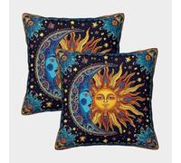 kaiyun Il Sole e la Luna splendono insieme, e innumerevoli stelle scintillano Federa Per Cuscino 3D SGattoola Per Cuscino Stampata Adatta Per La Decorazione Della Casa Soggiorno Auto 45x45cm 2 Pacchi