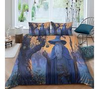kaiyun Il vecchio mago stava nel Frutteto al crepuscolo, Lenzuola Letto Motivo Per Bambini Adulto Set Con Copripiumino + Federes,in Microfibra Morbido Double(200x200cm)