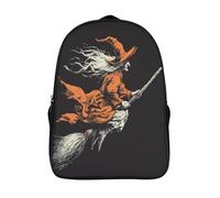 kaiyun Illustrazione di strega che vola su una scopa Sacchetti Di Scuola,Borsa Da Scuola Asilo, Ragazzi Per La Scuola Per Ragazze,Zaino Da Viaggio Alla Moda 16 inch