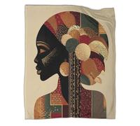 kaiyun Illustrazione digitale audace di un profilo di donna africana Coperta Lenzuola Per Dormitorio Di Nuova Concezione,morbida,confortevole,soffice,adatta A Tutte Le Stagioni 80x90inch(200x230cm)