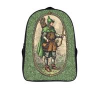 kaiyun Illustrazione in stile medievale di Robin Hood Zainetti Per Bambini,Elementare Adolescenti Cartella Scuola Casual Zaini Ragazzi Ragazze Backpack 16 inch