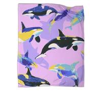 kaiyun Illustrazione vettoriale piatta di una balena Coperta Da Campeggio Esterna Stampata Calda,morbida E Traspirante Copriletto Per Camera Da Letto Quattro Stagioni 80x90inch(200x230cm)