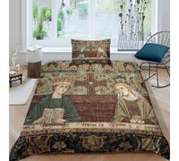 kaiyun Illustrazioni di manoscritti medievali Biancheria Da Letto 3D Stampato Set Copripiumino in Microfibra E Federe,per Adulti, Adolescenti Single（135x200cm）