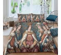 kaiyun Illustrazioni di manoscritti medievali Copripiumino E Federa, Stampata 3D Stampa Set Di Biancheria Da Letto in Microfibra Per Adulti, Bambino King（220x240cm）