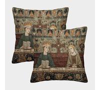 kaiyun Illustrazioni di manoscritti medievali Federe Quadrate 45x45cm 2 Pacchi Decorative, Cuscini Per Divani,sedie,camere Da Letto,mobili
