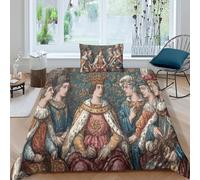 kaiyun Illustrazioni di manoscritti medievali Set Di Biancheria Da Letto 3D Con, Con Chiusura Lampo E Federe, in Microfibra Copripiumino, Set Da 3 Pezzi, Per Adulti E Bambini Single(135x200cm)