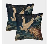 kaiyun Japanese Fenice Fodera Per Cuscino Quadrata A Tema 3D Con Stampa Digitale 40x40cm 2 Pacchi Adatta Per La Decorazione Del Letto Di Casa All'aperto Modello