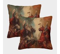 kaiyun La battaglia tra il bene e il male Federe Quadrate 45x45cm 2 Pacchi Decorative, Cuscini Per Divani,sedie,camere Da Letto,mobili