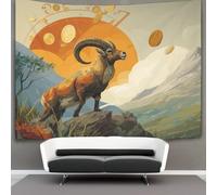 kaiyun La capra di montagna si erge maestosa tra i monti Tapestry Wall Hanging - Bedspread,Blanket Throw Tapestries for Living Room,Home Decor 70cmx100cm