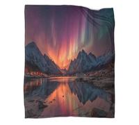 kaiyun La Coperta Aurora Boreale E Il Copridivano Letto Snow-capped Mountains of The Lofoten Islands Sono Morbidi E Confortevoli Al Tatto,adatti Per Riscaldare Tutta La Famiglia 60x80inch(150x200cm)