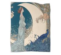 kaiyun La Coperta Dea, luna nuova, pavone E Il Copridivano Letto Sono Morbidi E Confortevoli Al Tatto,adatti Per Riscaldare Tutta La Famiglia 70x80inch(180x200cm)