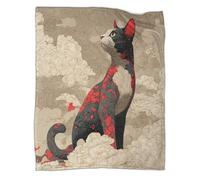 kaiyun La Coperta Gatto rosso e nero E Il Copridivano Letto Nuvole nel cielo Sono Morbidi E Confortevoli Al Tatto,adatti Per Riscaldare Tutta La Famiglia 40x50inch(100x130cm)