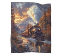 kaiyun La Coperta Locomotiva a vapore che attraversa le montagne E Il Copridivano Letto Bel fiume Sono Morbidi E Confortevoli Al Tatto,adatti Per Riscaldare Tutta La Famiglia 50x60inch(127x152cm)