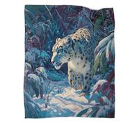 kaiyun La Coperta Misterioso leopardo delle nevi nella neve E Il Copridivano Letto Sono Morbidi E Confortevoli Al Tatto,adatti Per Riscaldare Tutta La Famiglia 70x80inch(180x200cm)