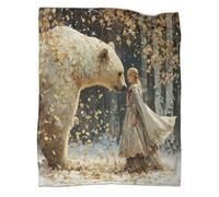 kaiyun La Coperta Orso e ragazza: dipinto a olio E Il Copridivano Letto Sono Morbidi E Confortevoli Al Tatto,adatti Per Riscaldare Tutta La Famiglia 60x80inch(150x200cm)