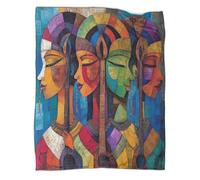 kaiyun La Coperta Popolo Maasai E Il Copridivano Letto Suonare strumenti africani in stile Picasso Sono Morbidi E Confortevoli Al Tatto,adatti Per Riscaldare Tutta La Famiglia 60x80inch(150x200cm)