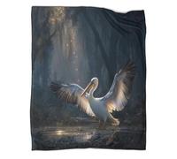 kaiyun La Coperta Un gigantesco pellicano bianco, nella foresta oscura E Il Copridivano Letto Sono Morbidi E Confortevoli Al Tatto,adatti Per Riscaldare Tutta La Famiglia 40x50inch(100x130cm)
