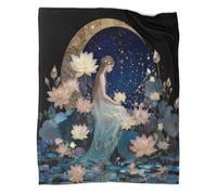 kaiyun La figlia spirituale della luna, il fiore di loto - Coperta Calda E Versatile Per Divani, Trapunta Da Viaggio Morbida E Accogliente,70x80inch(180x200cm)