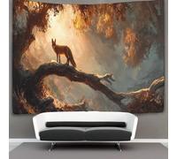 kaiyun La Fox Cammina sui Rami degli Alberi della Foresta Parete Arazzo Da Parete Con Arte Murale Decorazioni Per La Casa Per Il Dormitorio Della Camera Da Letto (,100cmx150cm)
