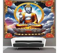 kaiyun La Terra Avvolta tra Nuvole e Nebbia Arazzo Da Parete Con Stampa Digitale, in Morbido Tessuto in Microfibra,decorazione Per Camera, Motivo:Arte del Buddha,70cmx100cm