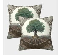 kaiyun L'albero della teoria della cospirazione Fodera Per Cuscino Decorazione 50x50cm 2 Pacchi Decorazione Della Casa Regalo Per Divano Del Soggiorno