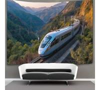 kaiyun L'alto della Cina Arazzo Appendere Alla Parete,Treno veloce che corre nella valle Arte Murale Estetico Per La Decorazione Della Casa,per Soggiorno,camera Da Letto,130cmx150cm