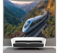 kaiyun L'alto della Cina Arazzo Appendere Alla Parete,Treno veloce che corre nella valle Arte Murale Estetico Per La Decorazione Della Casa,per Soggiorno,camera Da Letto,70cmx100cm