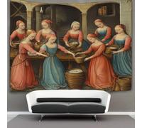 kaiyun Lavandaia medievale Arazzo Appendere Alla Parete,Stile Pittorico Vintage Arte Murale Estetico Per La Decorazione Della Casa,per Soggiorno,camera Da Letto,180cmx230cm