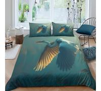 kaiyun L'elegante airone prende il volare Set Copripiumino 3 Pezzi, in Microfibra Set Di Biancheria Da Letto Per, 3D Stampa Per Adulti, Adolescenti Single（135x200cm）