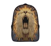 kaiyun Leone con la bocca aperta Zaino Bambini,Stile arabo e tribale Borsa Da Scuola Ragazzi E Ragazze Zaini Con Tasche Laterali Per Adolescenti 16 inch
