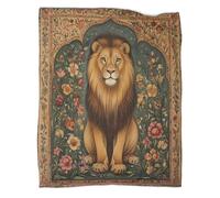 kaiyun Leone Coperta Da Campeggio Esterna Stampata Calda,morbida E Traspirante Motivo floreale Copriletto Per Camera Da Letto Quattro Stagioni 50x60inch(127x152cm)