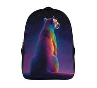 kaiyun Leone di montagna sotto le stelle Zaini Per Bambini Pelliccia Arcobaleno Stampato in 3D LUovoero Zainetto Borsa Da Scuola Elementare Per Ragazzi Ragazze 16 inch