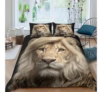 kaiyun Ligre con parrucca bionda Biancheria Da Letto,Stampa 3D Sacco Copripiumino E Federe, Per Adulti,bambino,in Microfibra Set 3 Pieces Per La Casa King(220x240cm)