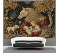 kaiyun Lupa che allatta il suo neonato Tappeto,arazzo Da Parete,Decorazione Parete Per La Casa Tappezzeria Con Stampa in Alta Definizione () 70cmx100cm