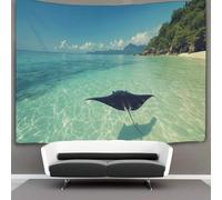 kaiyun Manta in volo Tapestry Wall Hanging -Mare tropicale limpido Bedspread,Blanket Throw Tapestries for Living Room,Home Decor 100cmx150cm