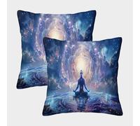 kaiyun Meditazione Fodera Per Cuscino Moderna Universo Cuscino Casa Camera Da Letto Divano Auto Ufficio Esterno 50x50cm 2 Pacchi