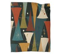 kaiyun Mid-Century Modern Patterns Coperta Colori retrò dell'era atomica Lenzuola Per Dormitorio Di Nuova Concezione,morbida,confortevole,soffice,adatta A Tutte Le Stagioni 40x50inch(100x130cm)