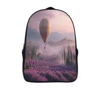 kaiyun Mongolfiere, Campi di Lavanda in Provenza Zaino Scuola Elementare Zaini Per Ragazze Ragazzi Adolescenti Cartella Scuola Casual Borse Backpack 39x29x16cm