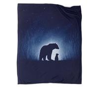 kaiyun Morbida Coperta Con Fantasia Cielo notturno, Orso polare Mamma e cucciolo Stampata in 3D Adatta Per Soggiorno,camera Da Letto,divano,calda E Confortevole 40x50inch(100x130cm)